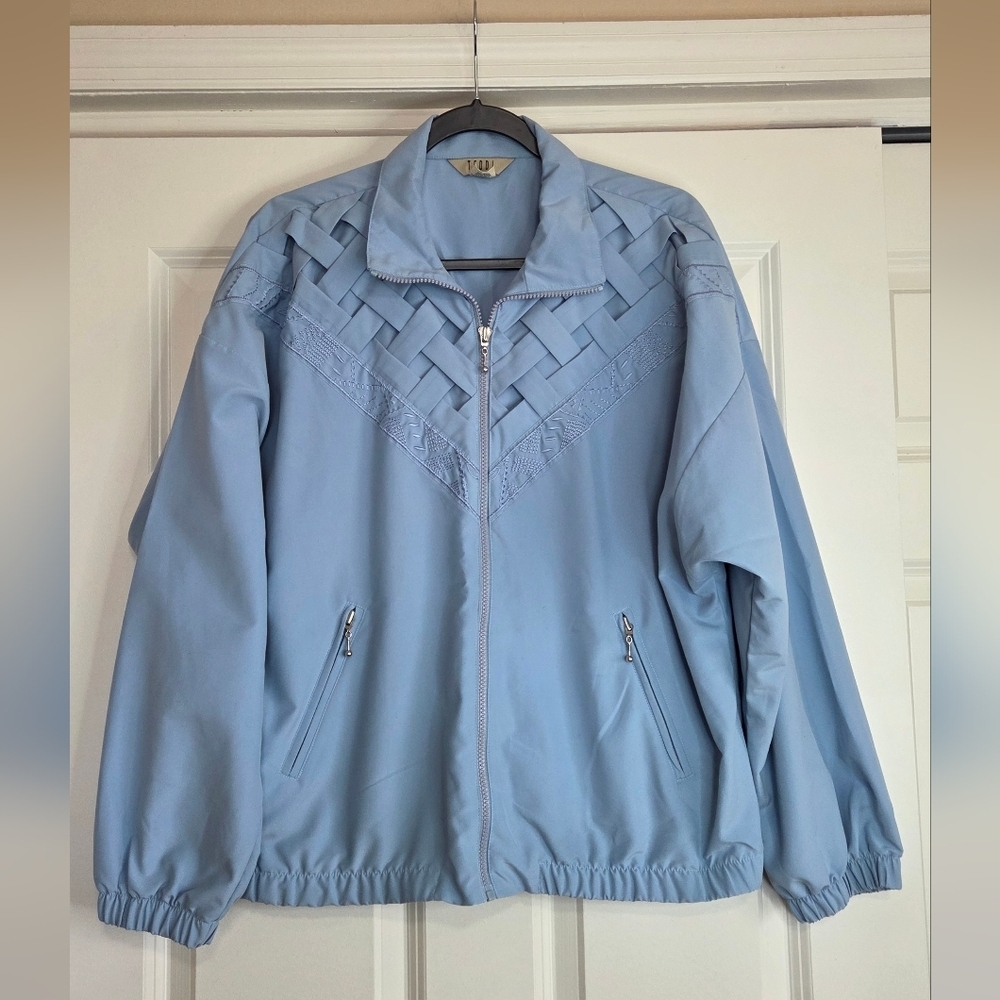 Vintage Teddi Blue Windbreaker Jacket - Size Lg